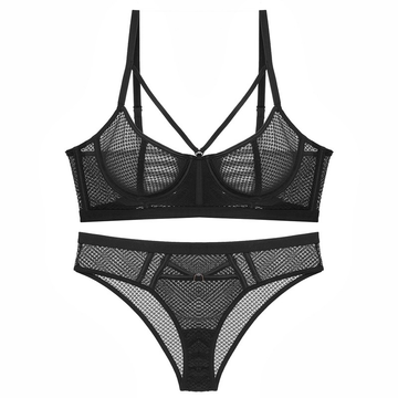 Women's Sexy Ultra-Thin Unlined Transparent Lingerie Set / Push-Up Side Support Bra with Panty - EVE's SECRETS